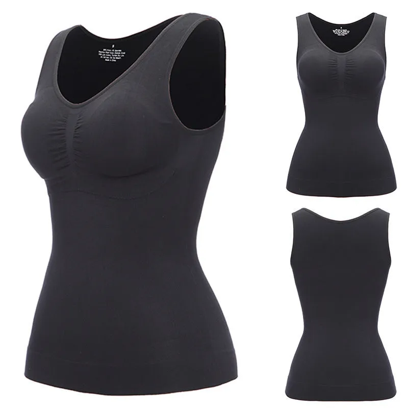 SAS Abdominal sports vest without steel ring with chest pad Shapewear Tank Tops