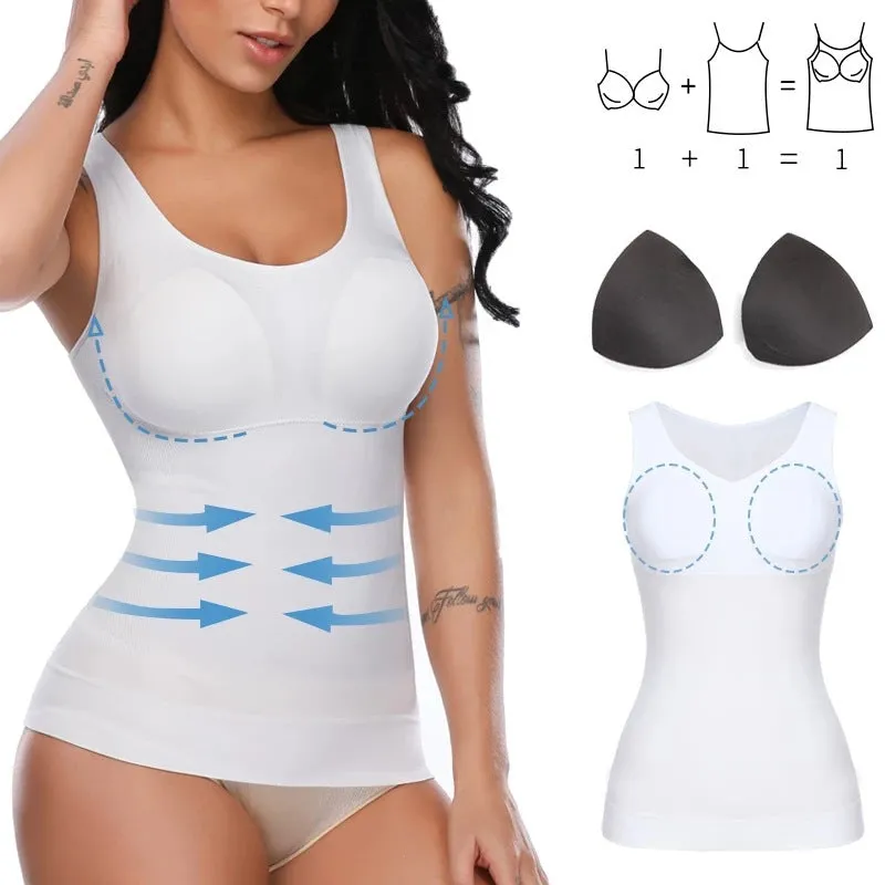 SAS Abdominal sports vest without steel ring with chest pad Shapewear Tank Tops
