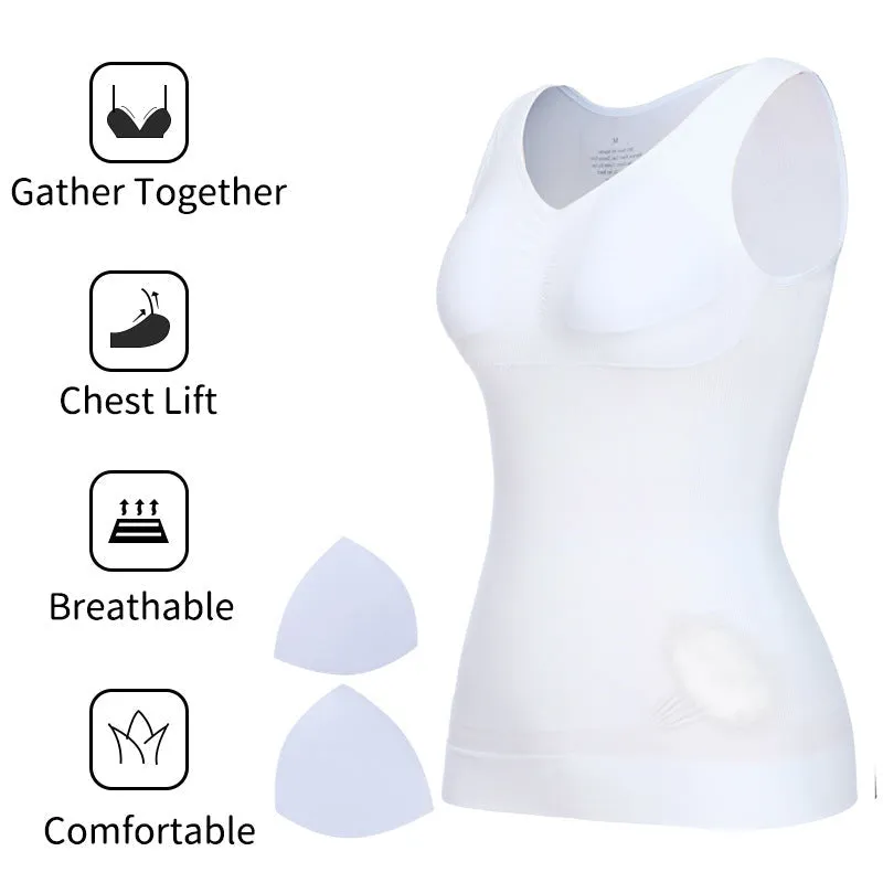 SAS Abdominal sports vest without steel ring with chest pad Shapewear Tank Tops