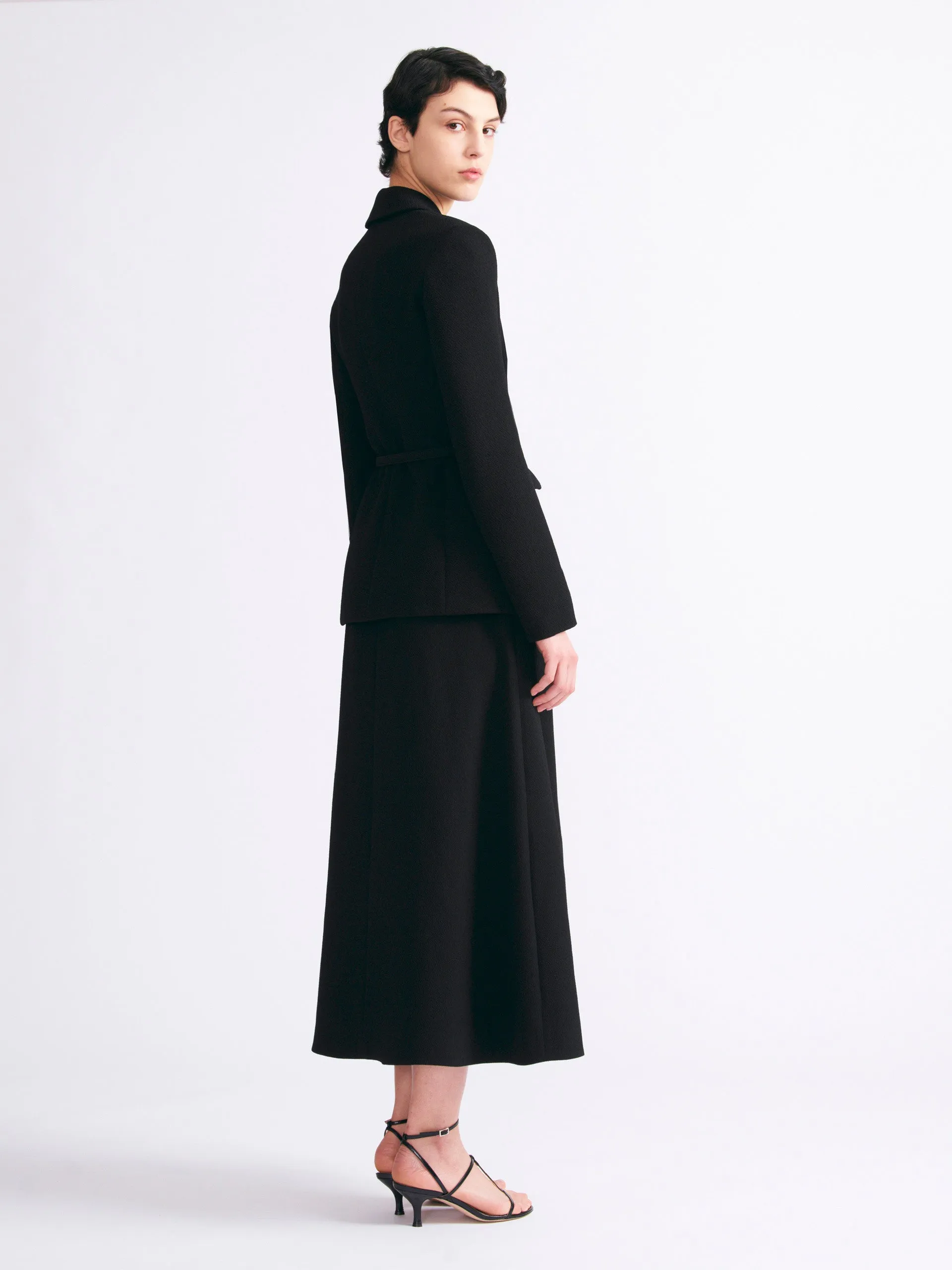 Sato skirt in black double crepe
