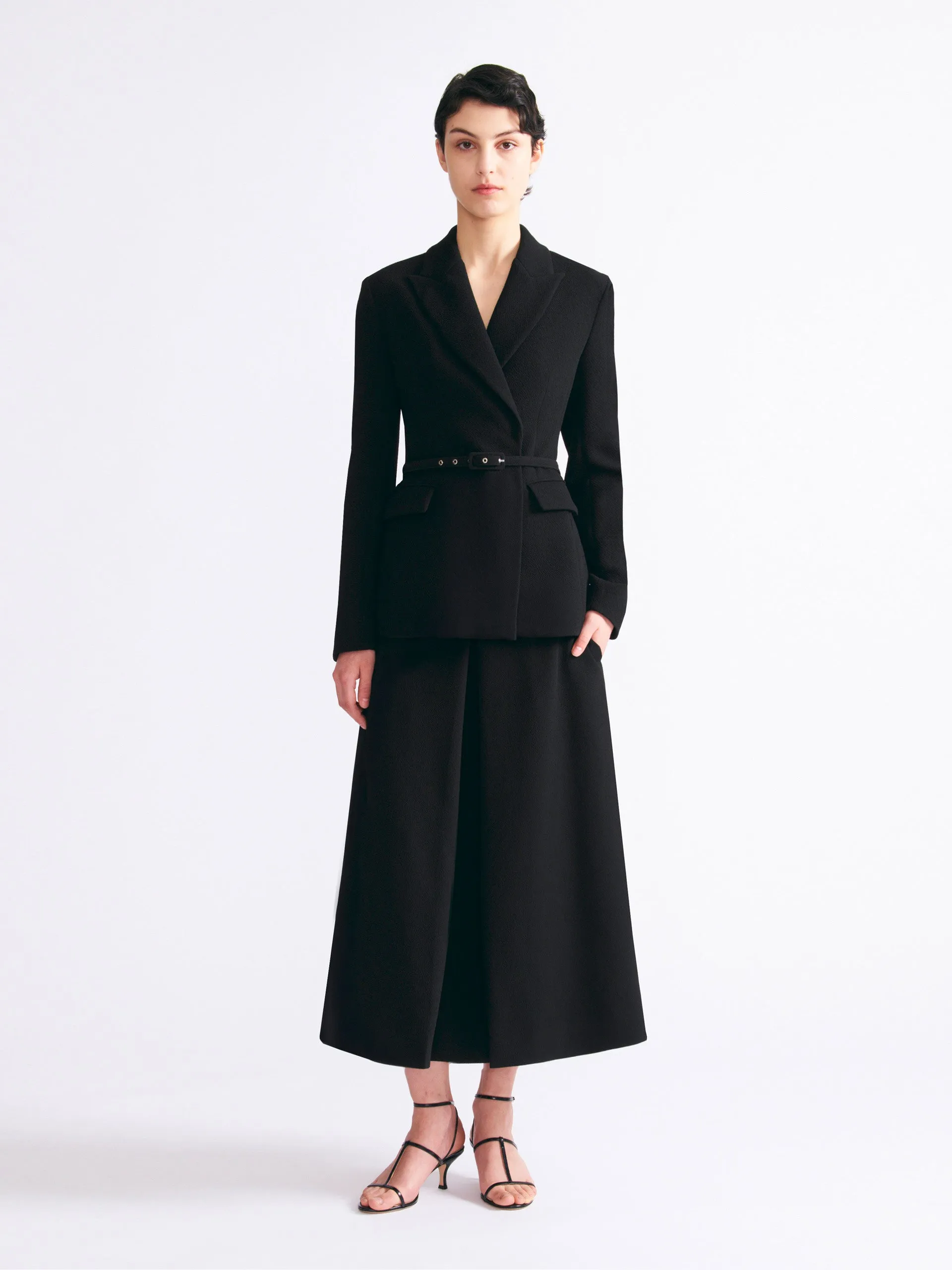 Sato skirt in black double crepe