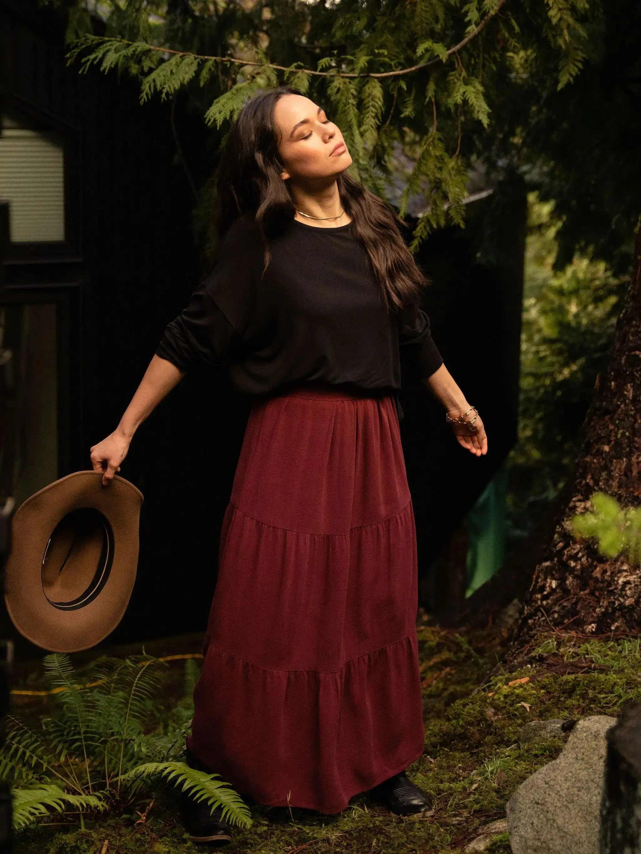 Scorpio Maxi Skirt | Brick | Final Sale
