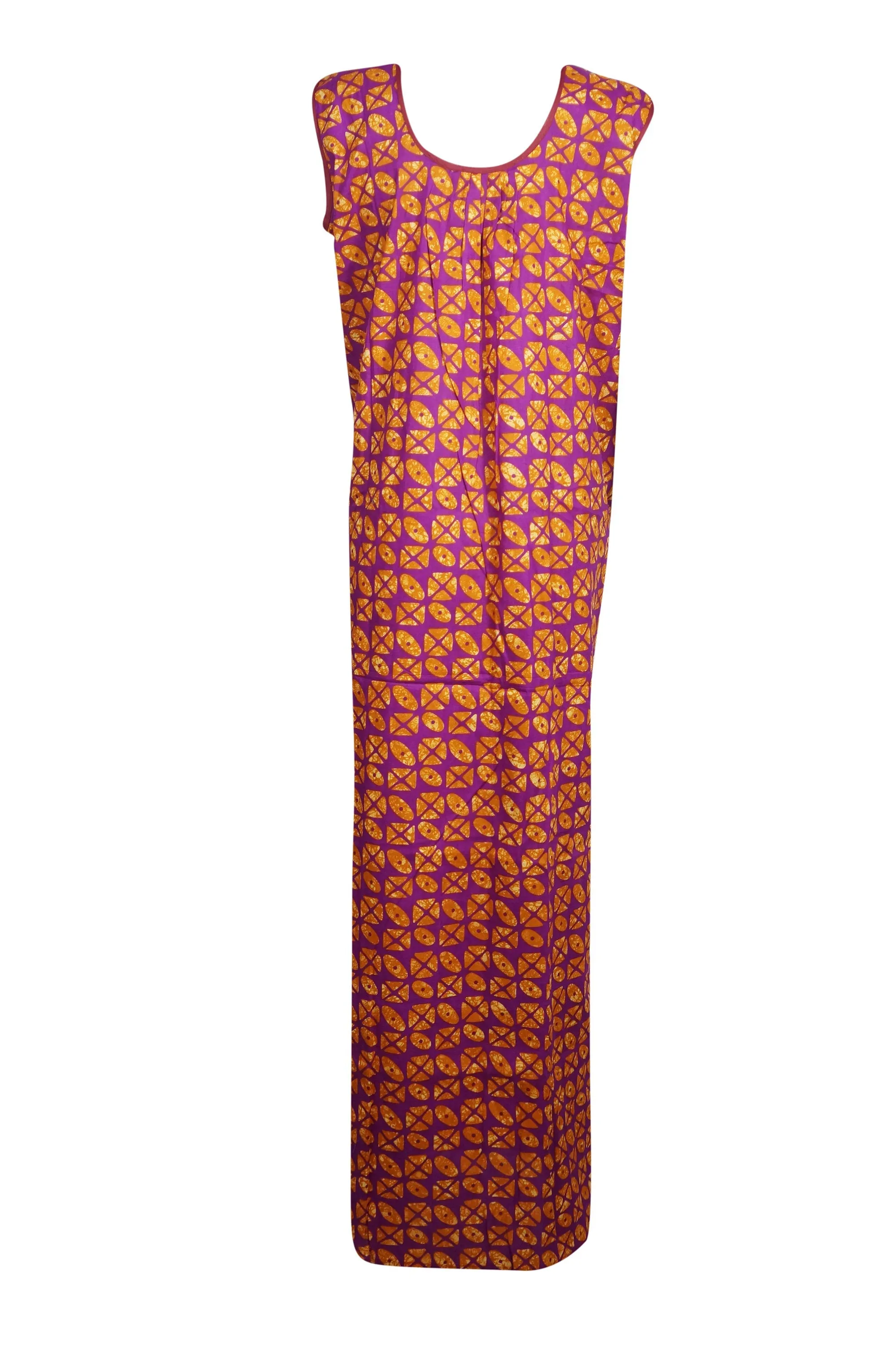 Sleeveless Kaftan Boho Dress, Maxi Caftan Dress, Cotton Nightgown L