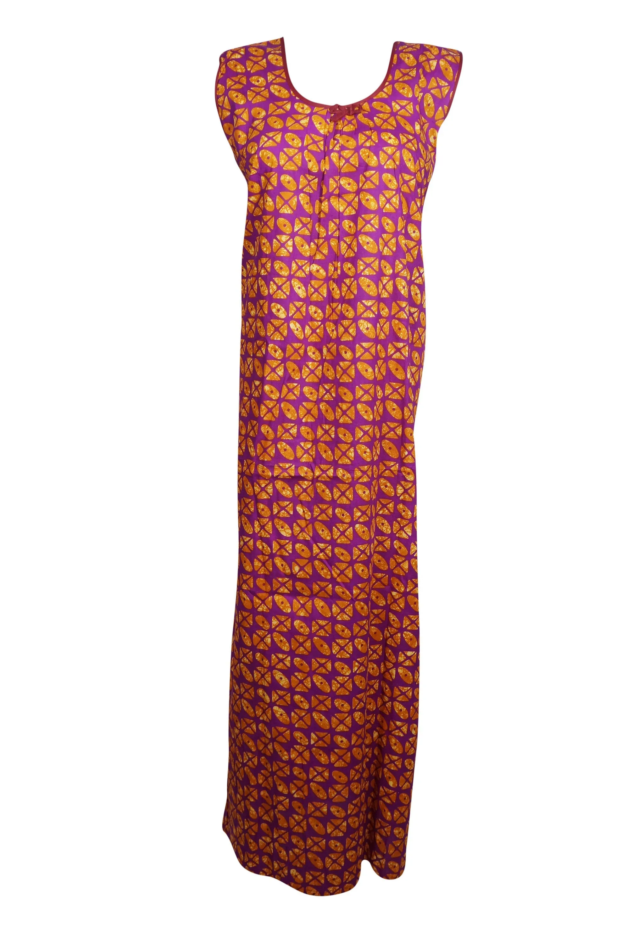 Sleeveless Kaftan Boho Dress, Maxi Caftan Dress, Cotton Nightgown L