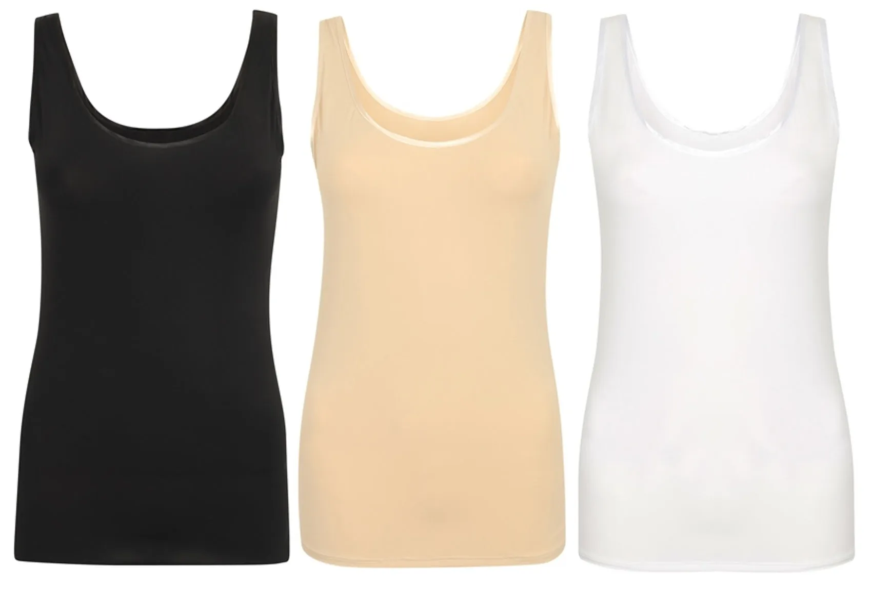 Slenderella 'Gaspe' Ladies Microfibre Tank Vest Top UK 10 - 20 (3 Colours)