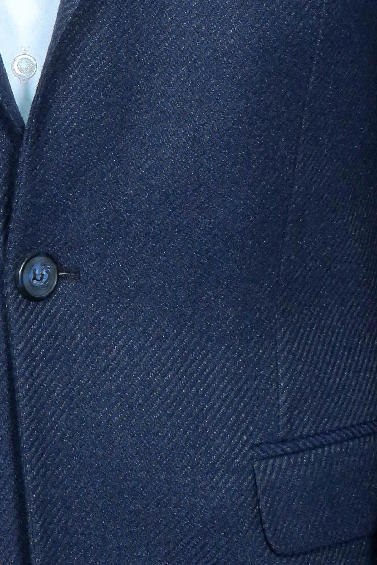 Slim Fit Patterned Dark Blue Men Blazer - Wessi