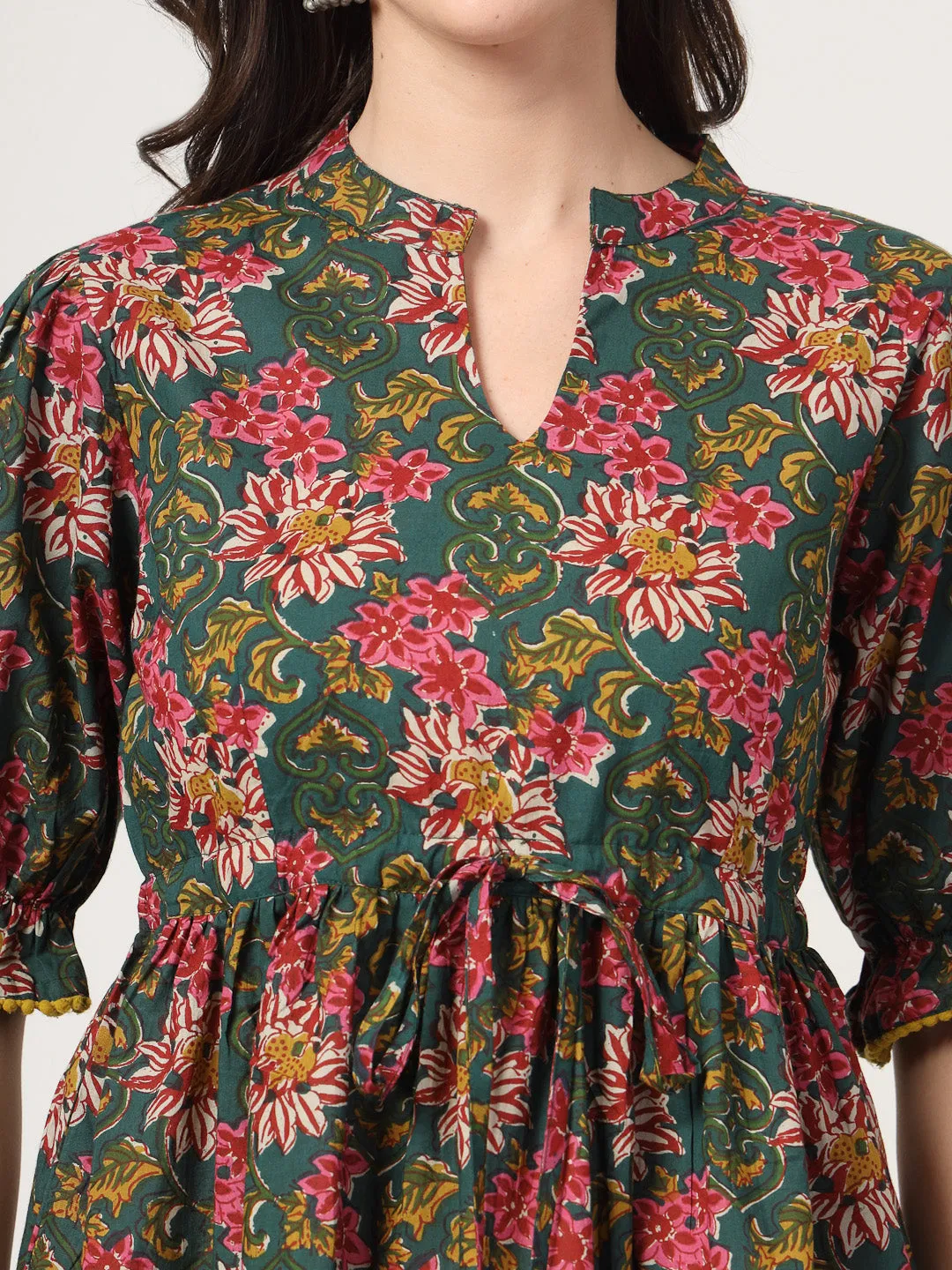 Style Quotient Women Green Printed Tunic