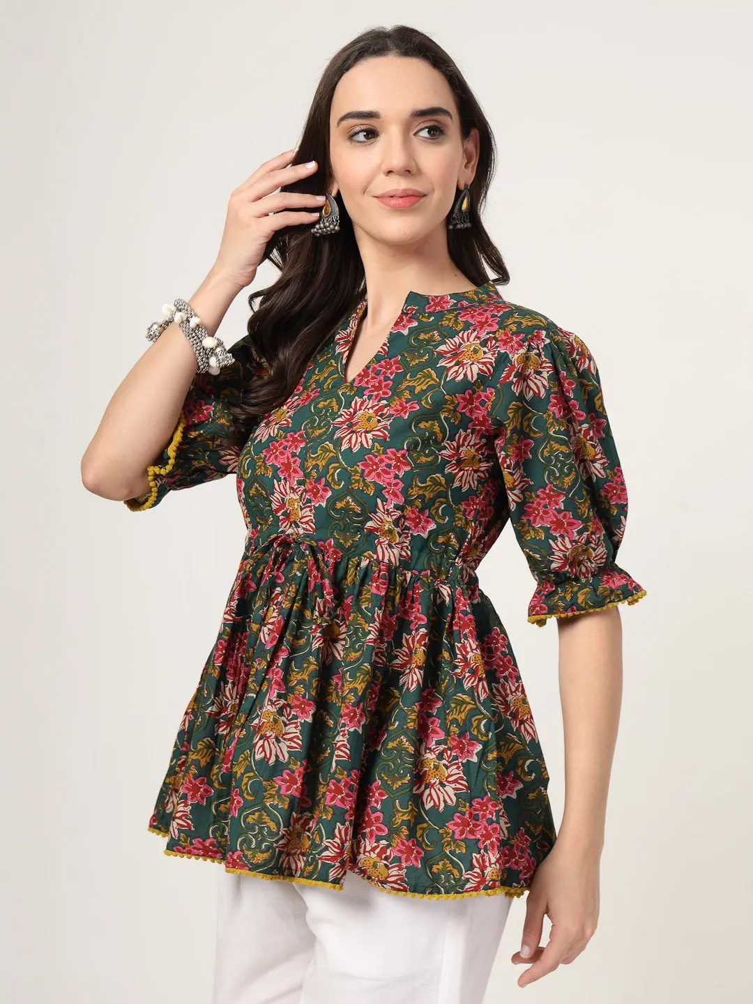 Style Quotient Women Green Printed Tunic