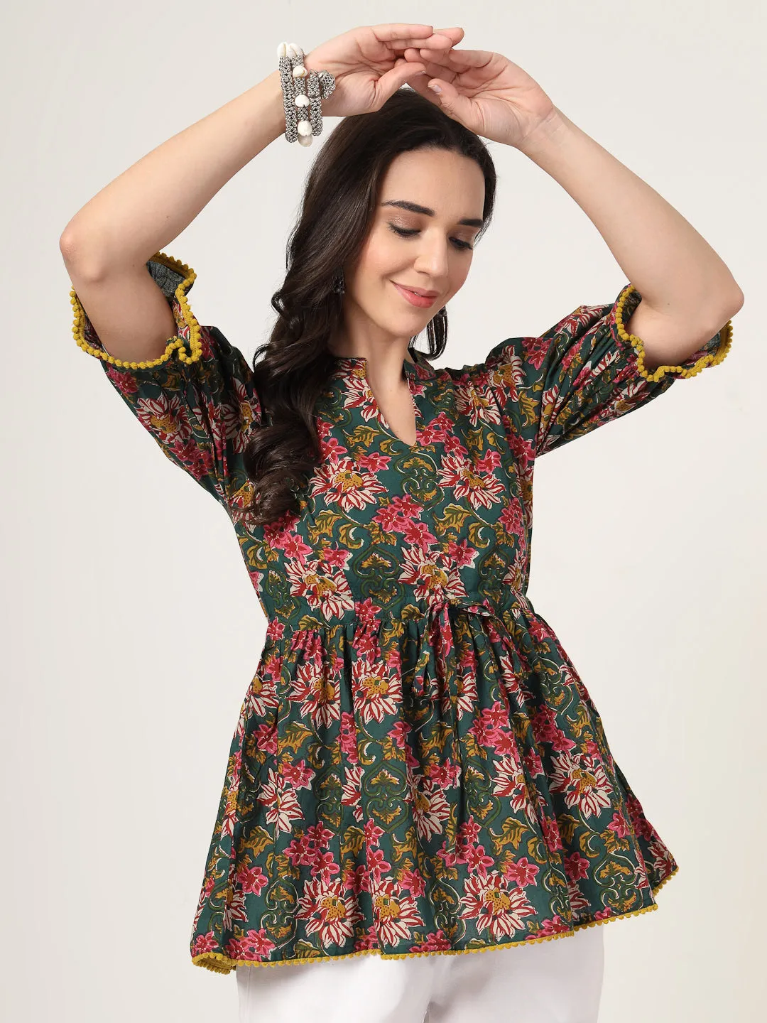 Style Quotient Women Green Printed Tunic