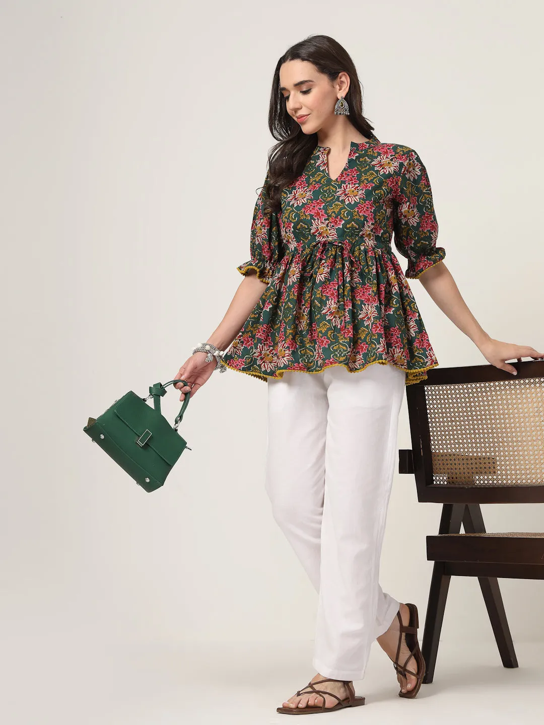 Style Quotient Women Green Printed Tunic