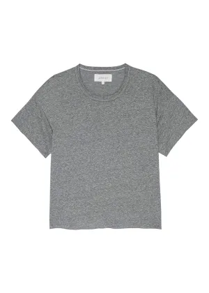 The crop tee in heather grey