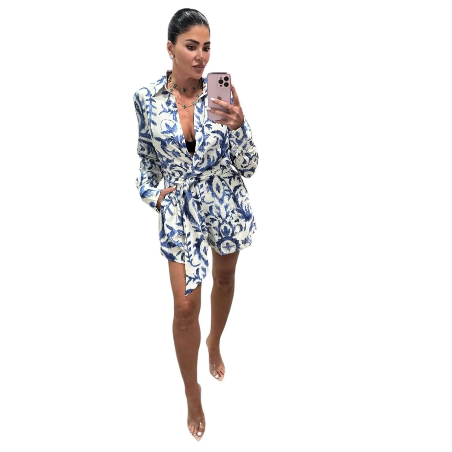 Tie Shirt Romper