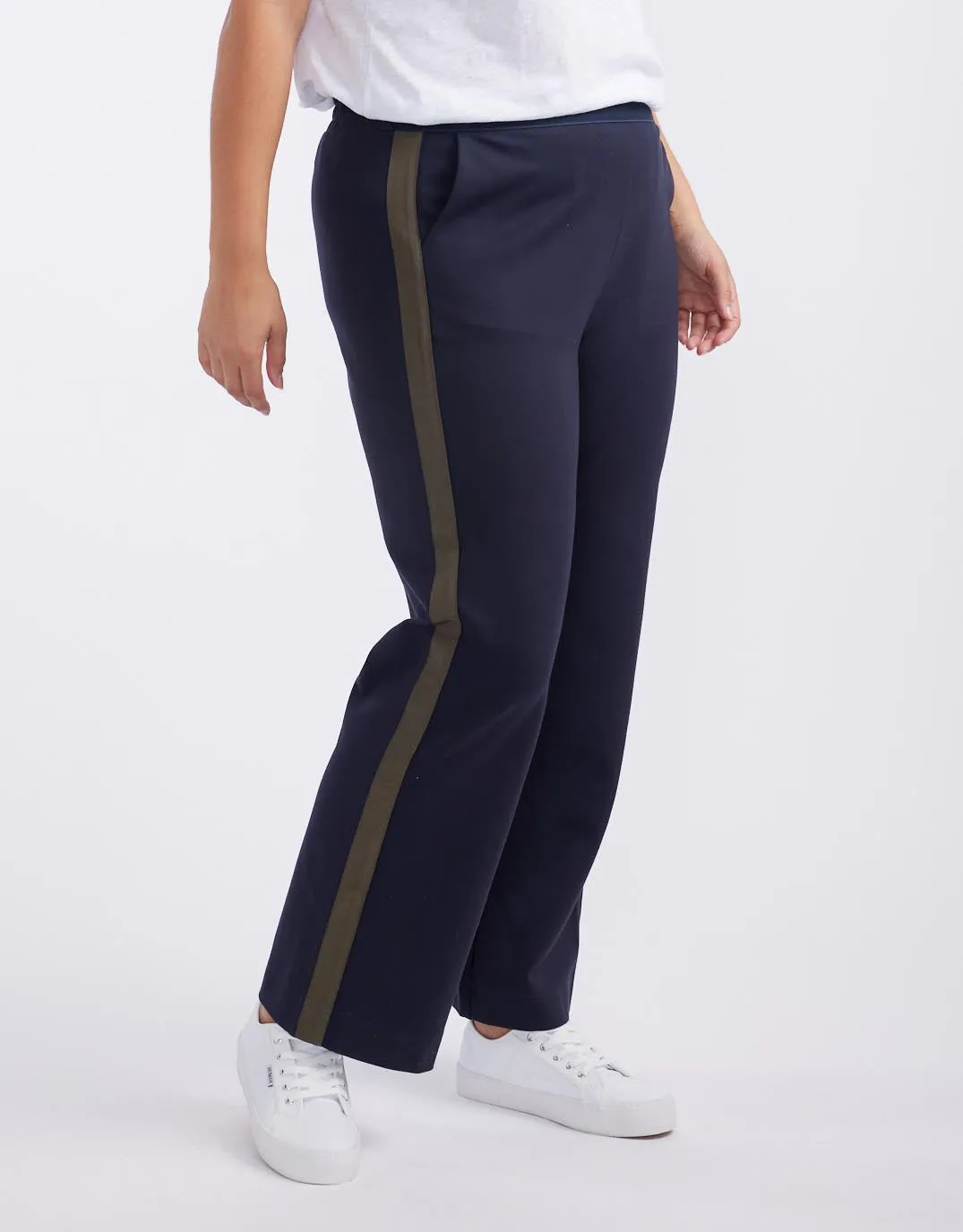 Timeless Straight Leg Ponte Pant  - Navy/Khaki