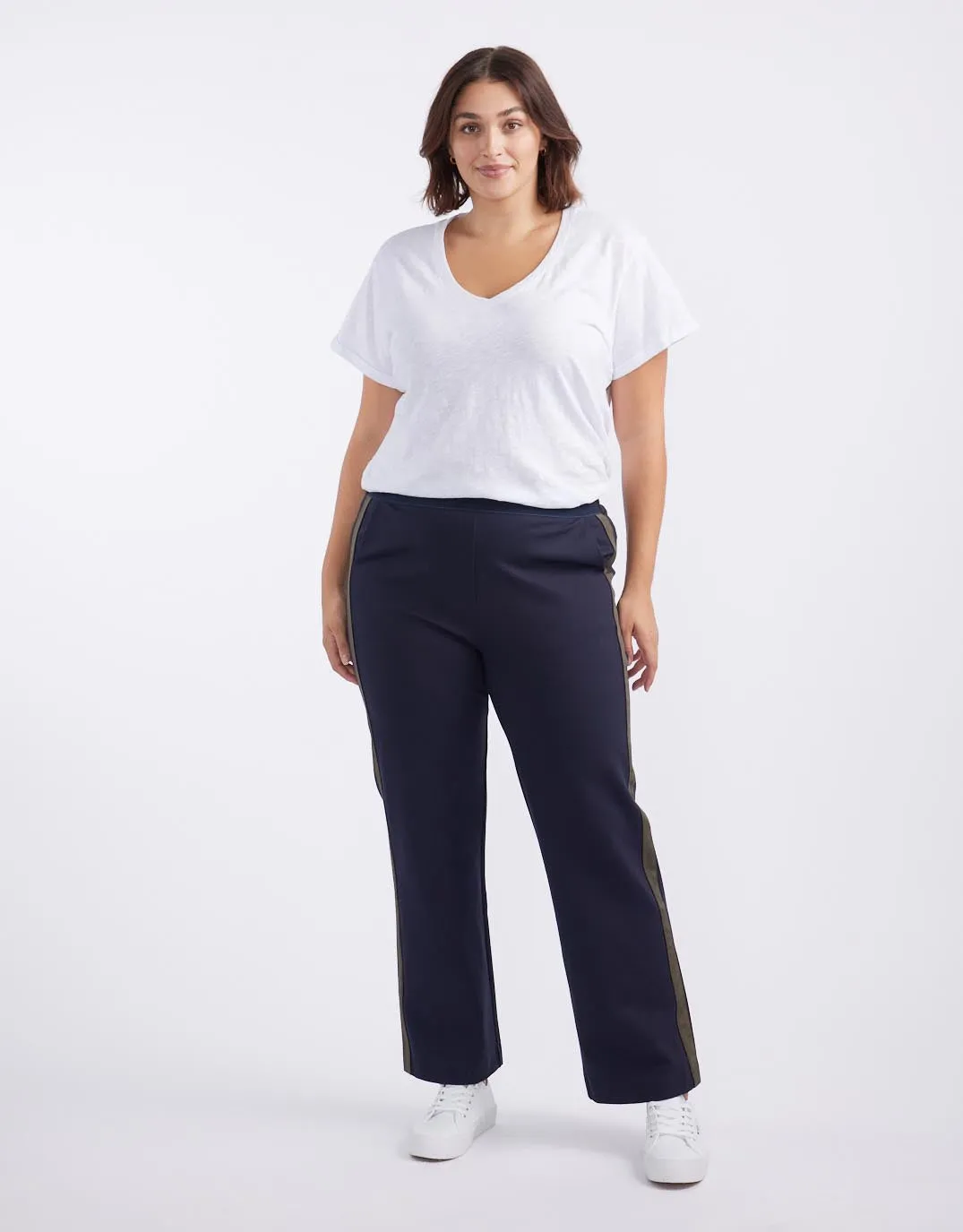 Timeless Straight Leg Ponte Pant  - Navy/Khaki