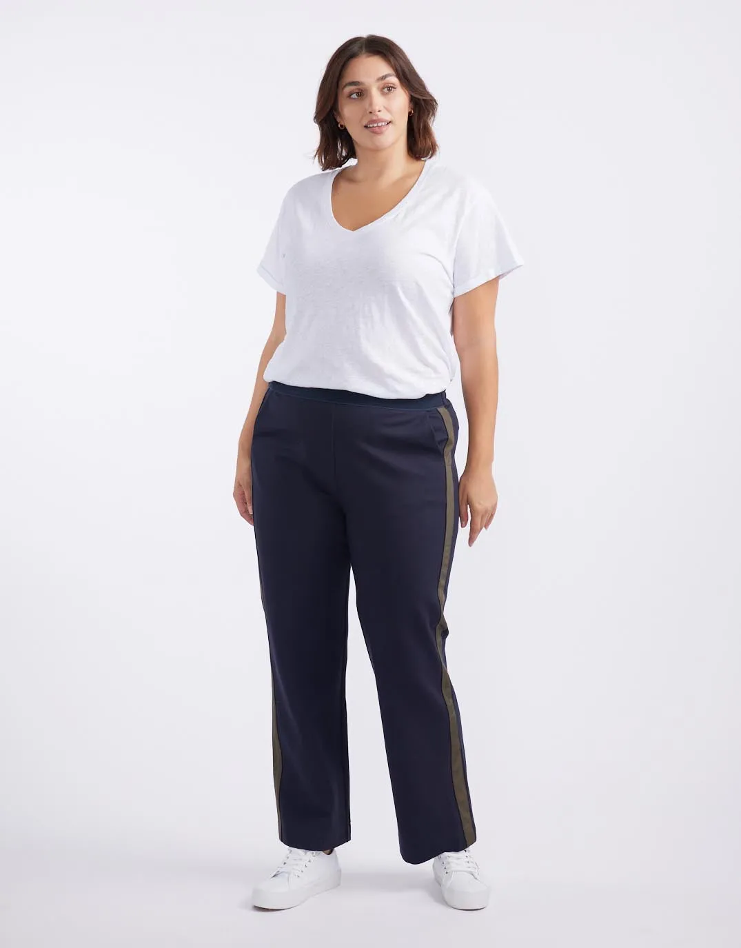 Timeless Straight Leg Ponte Pant  - Navy/Khaki