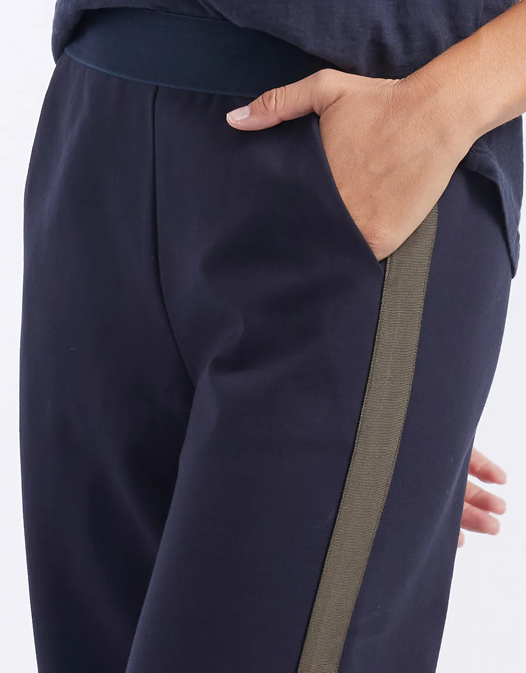 Timeless Straight Leg Ponte Pant  - Navy/Khaki