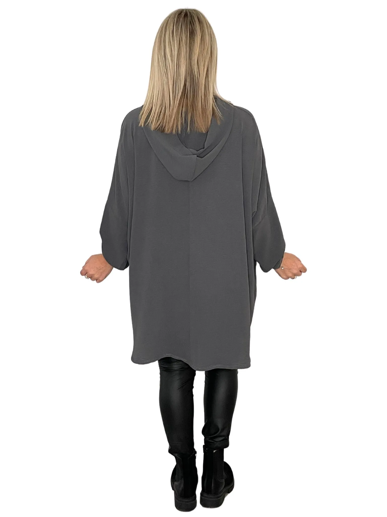 Warda Oversized Hooded Floaty Tunic Top