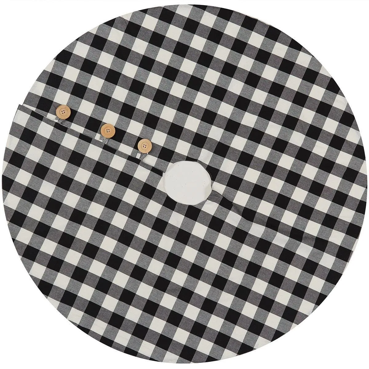 Wicklow Check Tree Skirt 52' - Black & Cream Park Designs