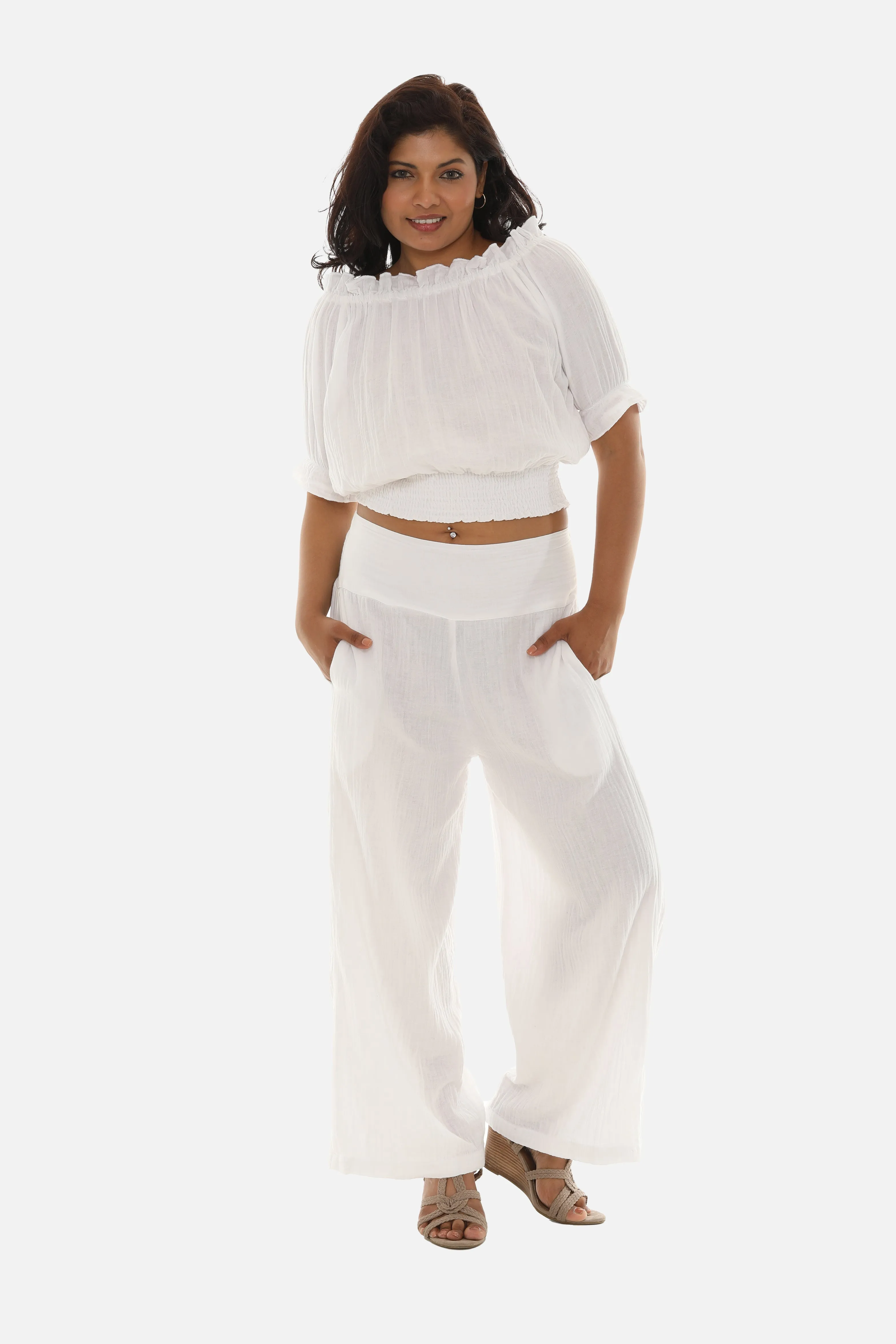 Women Cotton Pants with Top