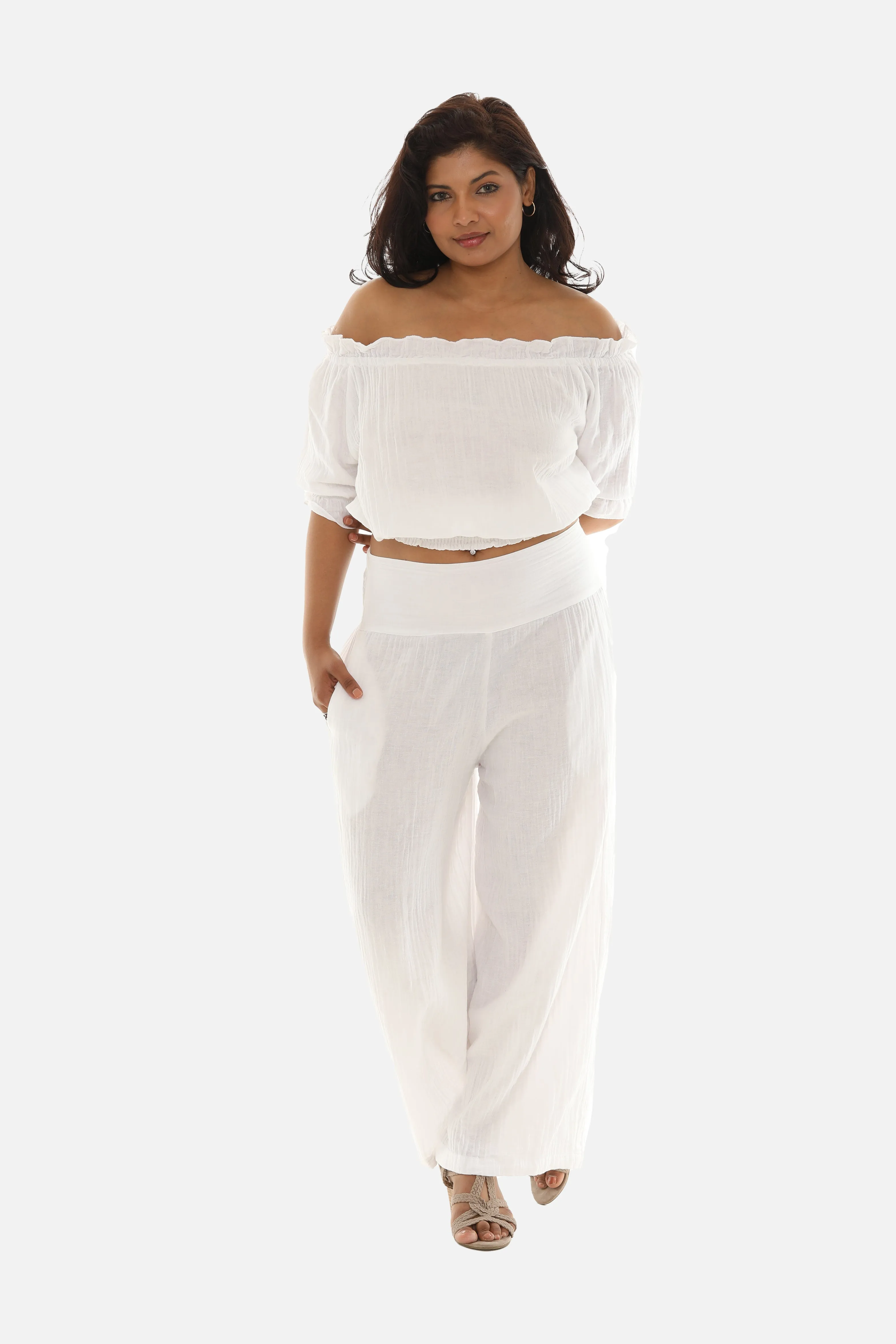 Women Cotton Pants with Top